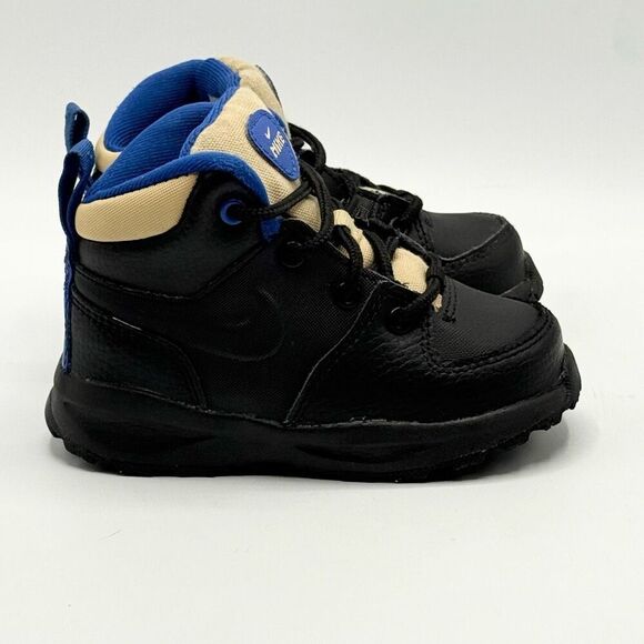 Nike Manoa Leather Black Sneaker Boot Lace Up - Toddler US 7C / BQ5374-003 - Picture 1 of 9